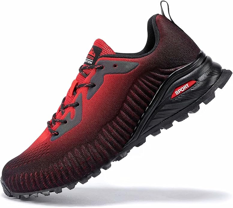 Kricely Men's Trail Running Shoes Fashion Walking Hiking Sneakers for Men Tennis Cross Training Shoe Outdoor Snearker Mens Casual Workout Footwear