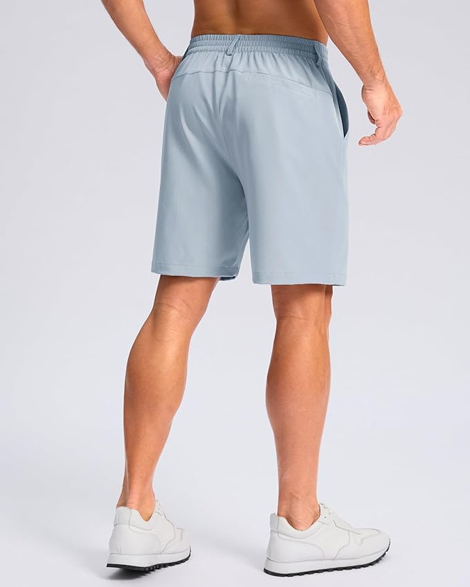 Pudolla Men's Casual Shorts 7"/9" Lightweight Golf Shorts with 3 Pockets Stretch Quick Dry Comfy Work Shorts