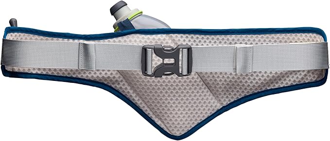 Nathan Peak Running Hydration Waist Pack Belt w/ Speed Draw Flask Water Bottle, 18oz/535 ml Push/Pull Race Cap, Expandable Zippered Stretch Pocket