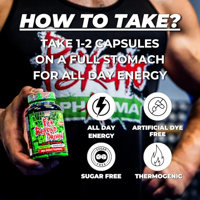 Psycho Pharma Far Beyond Driven, for Increased Energy to Burn with Improved Focus, Positive Mood.