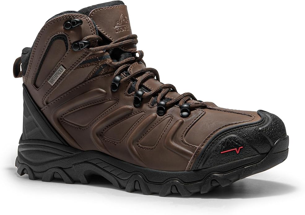 NORTIV 8 Men's Ankle High Waterproof Hiking Boots Outdoor Lightweight Shoes Trekking Trails Armadillo