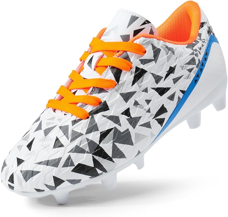 DREAM PAIRS Boys Girls Soccer Cleats Youth Firm Groud Athletic Outdoor Trainning Football Shoes for Little/Big Kid