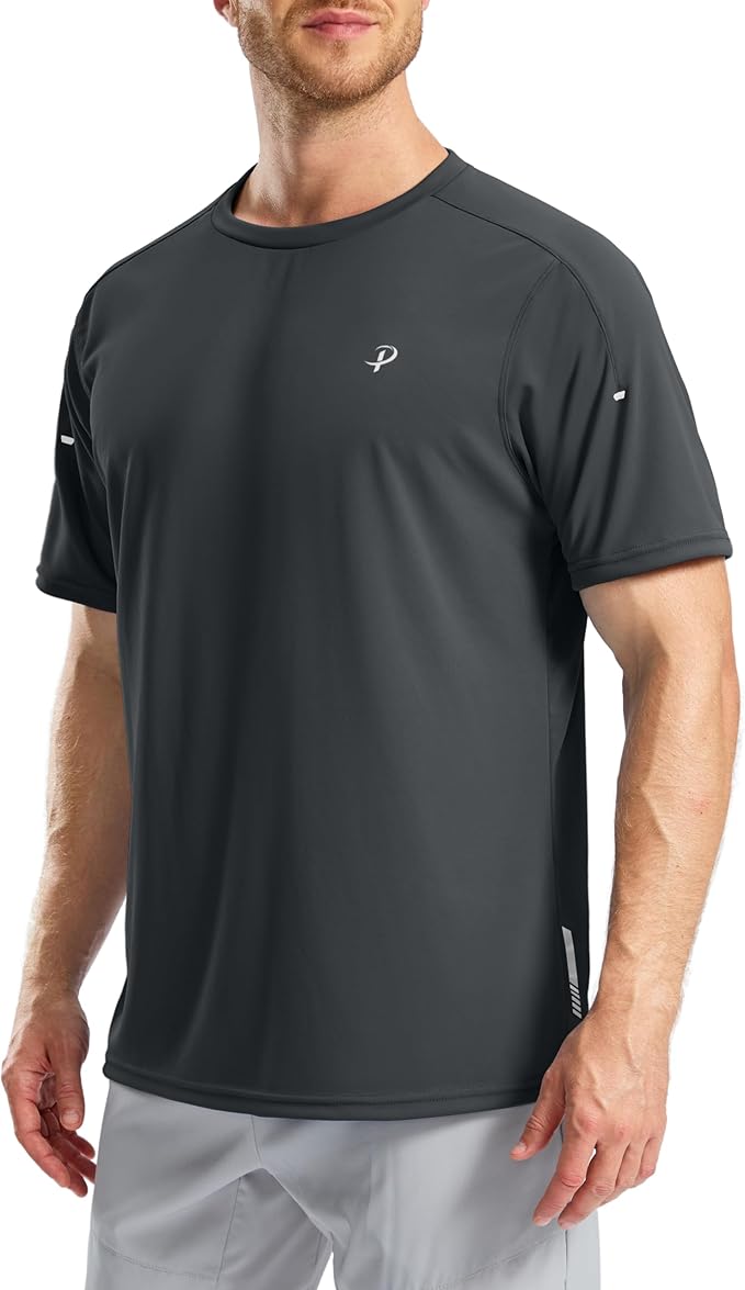 Pudolla Men's Workout Running T-Shirts Lightweight Quick Dry Athletic Gym Shirts for Men Short Sleeve Sport Tee Tops