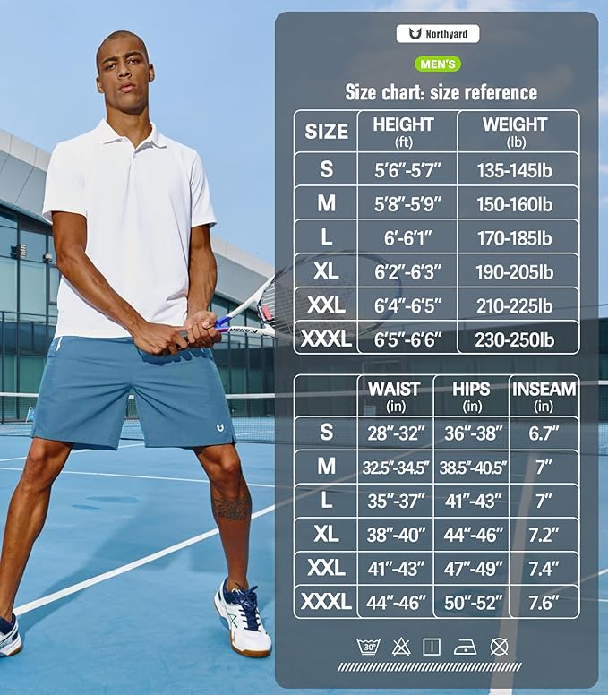 NORTHYARD Men's Running Athletic Shorts 5"/ 7"/ 9" Workout Gym Short Tennis Quick Dry Active Sport Hiking Basketball