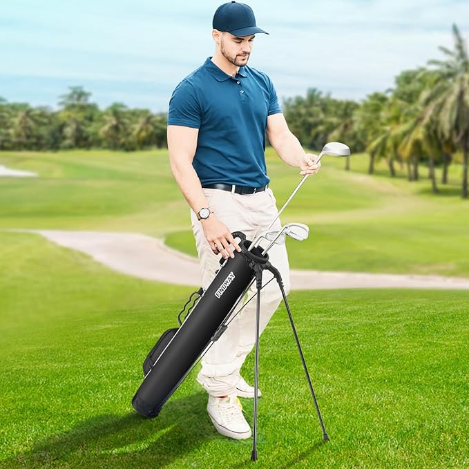 Findway Golf Stand Bag, Small Golf Bag for The Driving Range, Par 3 and Executive Courses, Lightweight Golf Club Carry Bag with Ball Holder and Pockets for Men Women