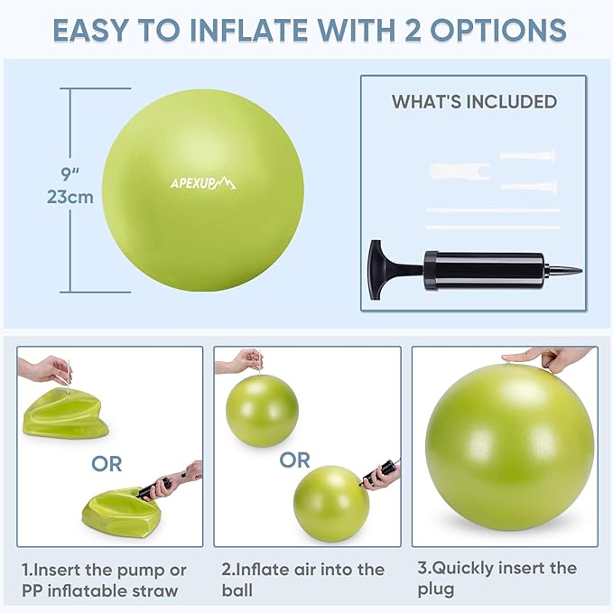 APEXUP Yoga & Pilates Ball - Anti Slip Heavy Duty Gym Ball for Fitness, Balance & Core Workout
