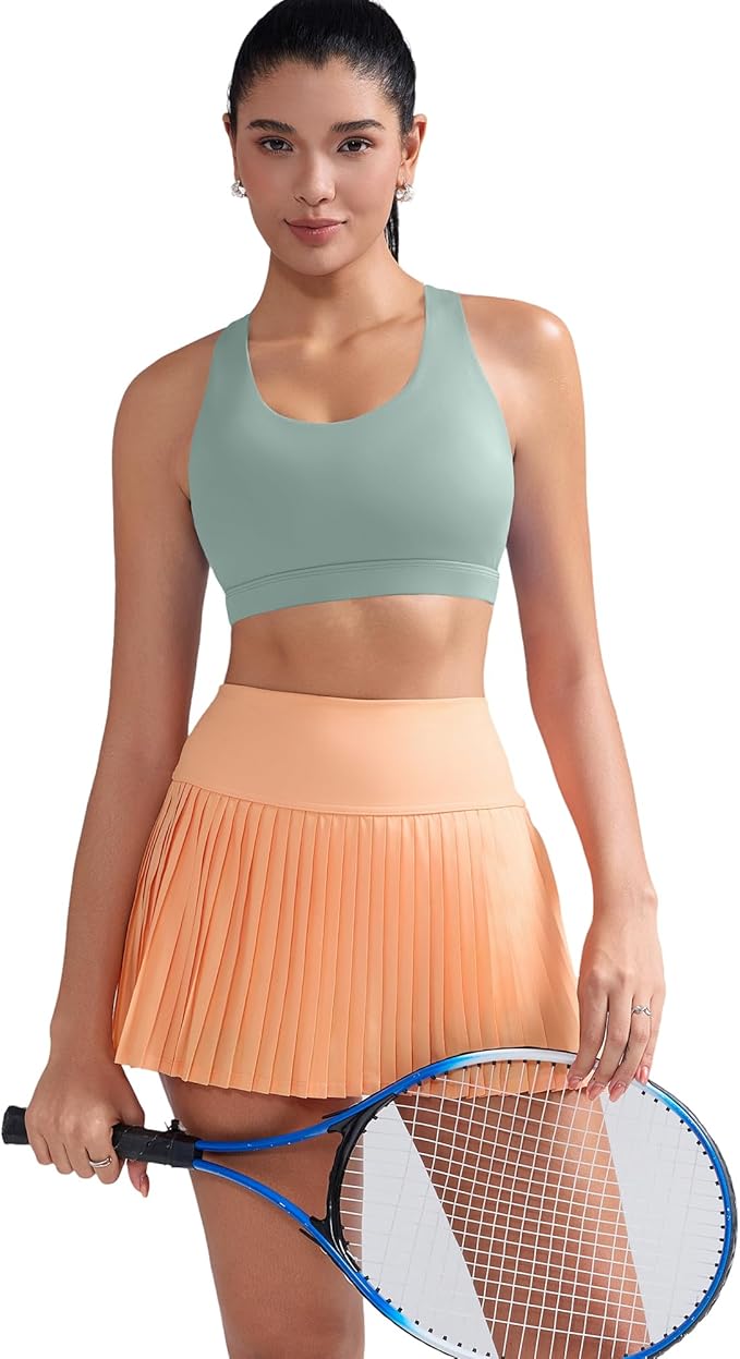 RUNNING GIRL Sports Bra for Women, Criss-Cross Back Padded Strappy Sports Bras Medium Support Yoga Bra with Removable Cups