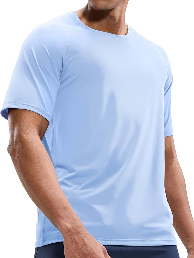 MIER Men's Dry Fit Workout T-Shirts Athletic Running Tee Short Sleeve Crew Neck Gym Tops, Polyester, Moisture Wicking