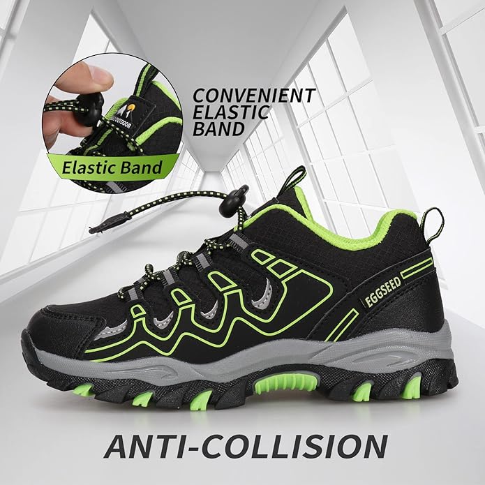 Boys Girls Hiking Trail Shoes Waterproof Slip Resistant Outdoor Trekking Walking Running Sneakers(Little/Big Kids)