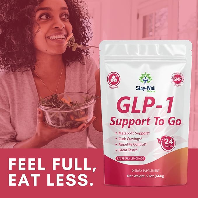 GLP-1 Supplement | Natural GLP-1 Production | GLP 1 Booster Drink Mix to Control Appetite and Cravings | Great Tasting Metabolic Support - Yerba Mate, Garcinia Cambogia, Berberine [Raspberry Lemonade]