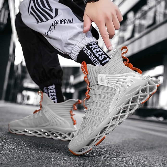 Hello MrLin Men's Running Shoes Non Slip Athletic Tennis Walking Blade Type Sneakers Hip Hop