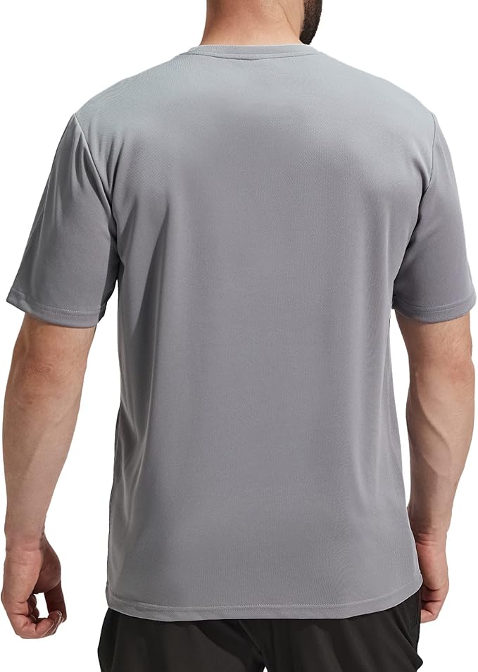 MIER Men's Quick Dry Workout Shirts Moisture Wicking Running Athletic Performance T-Shirts Recycled Polyester Top Tee