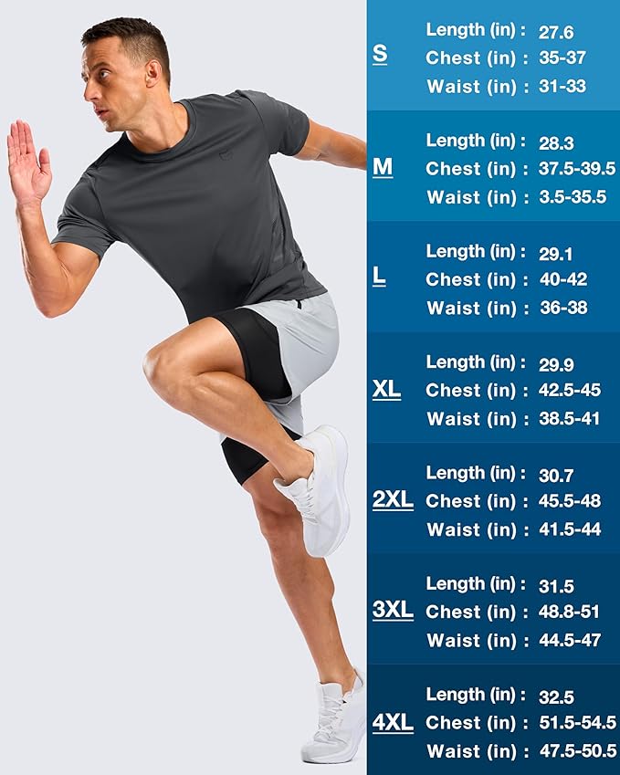 G Gradual Men's Workout Shirts Quick Dry Athletic Running T-Shirts Lightweight Moisture Wicking Short Sleeve Sports Gym Tops