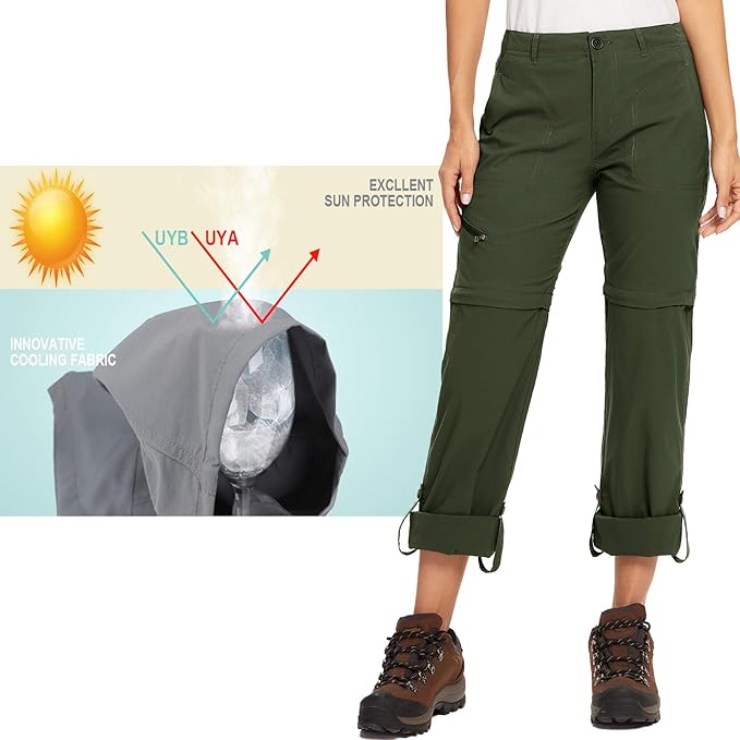 Women's Hiking Pants Convertible Zip Off Lightweight Quick Dry Outdoor Travel Camping Safari fising Pants