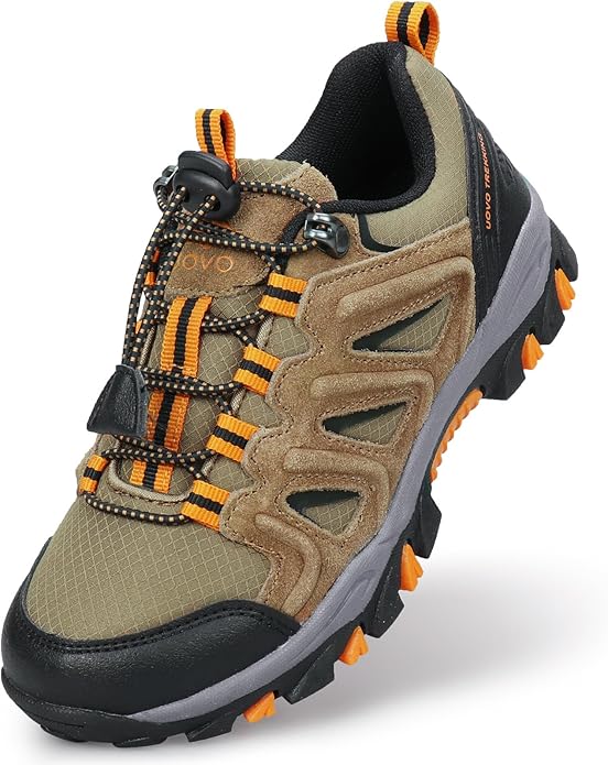 UOVO Boys Girls Hiking Shoes Kids Waterproof Running Trail Fashion Sneakers Breathable Lightweight Non-Slip Outdoor Walking Sports Shoe(Little/Big Kids)