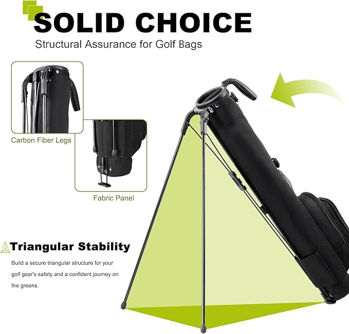Golf Lightweight Stand Carry Bag– Easy to Carry and Durable Pitch n Putt Golf Bag for The Driving Range, Par 3 and Executive Courses–31.5 inches Tall