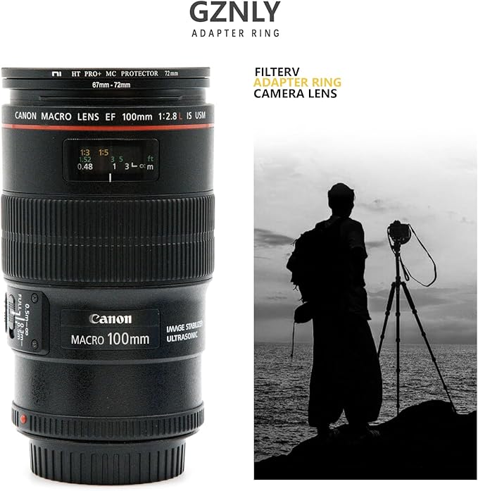 62mm to 67mm Step-up Adapter Rings Filter Adapter Black Metal Step Down Filter Ring Adapter Compatible with All Brand UV CPL ND Camera Lens Filter Stepping Rings (62mm-67mm)