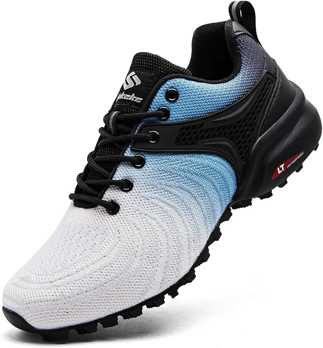 Men's Trail Running Shoes Lightweight Breathable Walking Hiking Sneakers Outdoor Athletic Tennis Cross Training Shoes