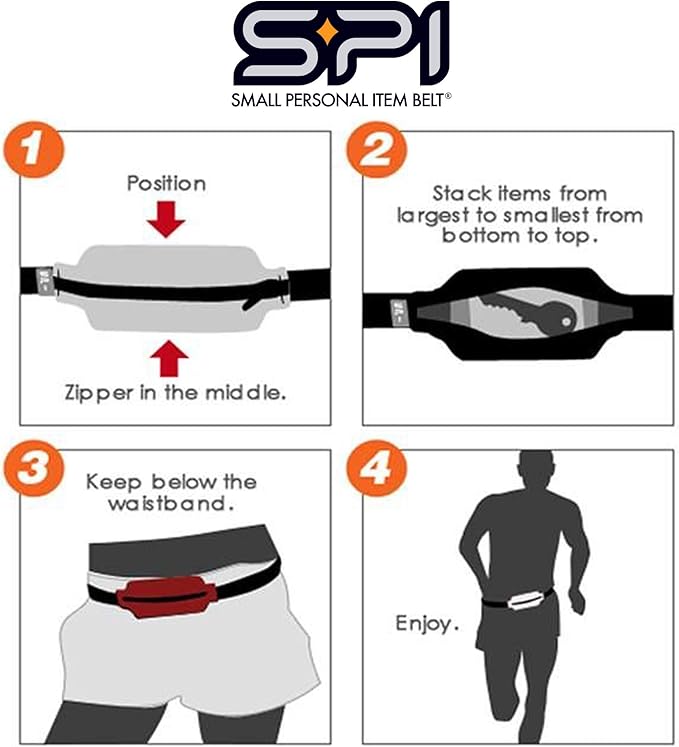 SPIbelt Running Belt for Women Men, Phone Holder for Running, Running Fanny Pack, Holder for Phone, Running Waist Pack, Adjustable Waist, [Fits All Phones]. Rave with Black Zipper