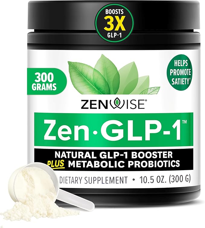 Zenwise Health ZenGLP-1, Natural GLP-1 with Metabolic Probiotics to Help Control Hunger & Cravings and Support Digestive Health - GLP-1 Supplement Support for Women & Men - 30-Day Serving