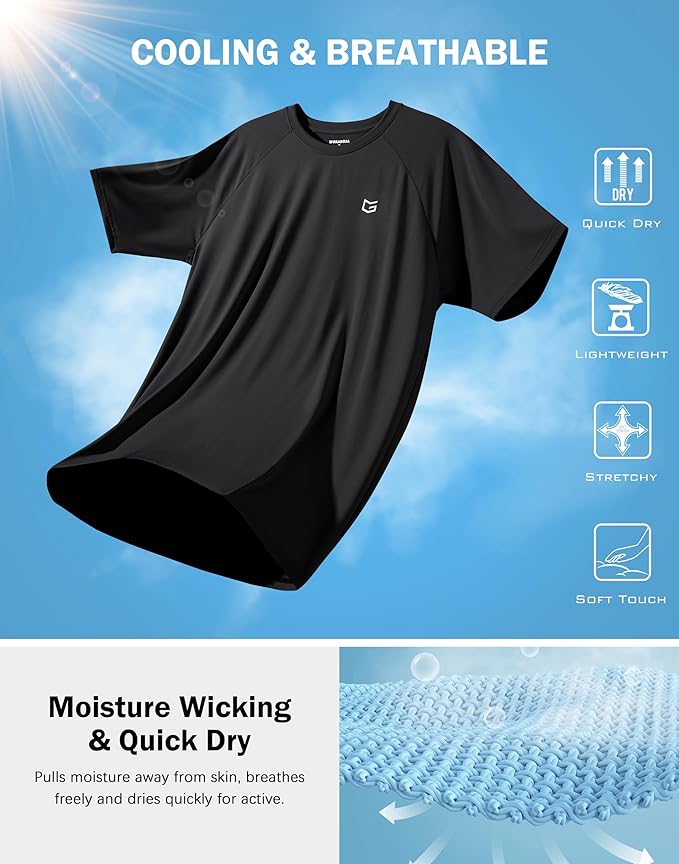 G Gradual Men's Workout Athletic T-Shirts Moisture Wicking Cooling Running Shirts Short Sleeve Performance Tee for Gym Tennis