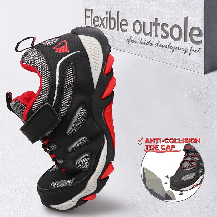 Boys Hiking Shoes Kids Sneakers Outdoor Waterproof Athletic Running Slip Resistant Comfortable (Little/Big Kids)