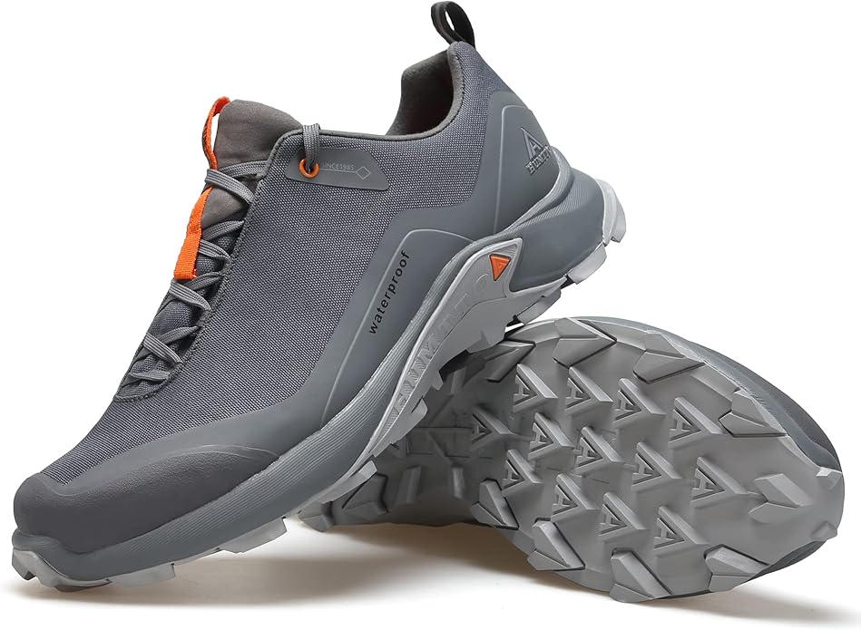 HUMTTO Men's All-Terrain Waterproof Hiking Shoes Lightweight Breathable Trekking Anti Slip Outdoor Trails Shoes