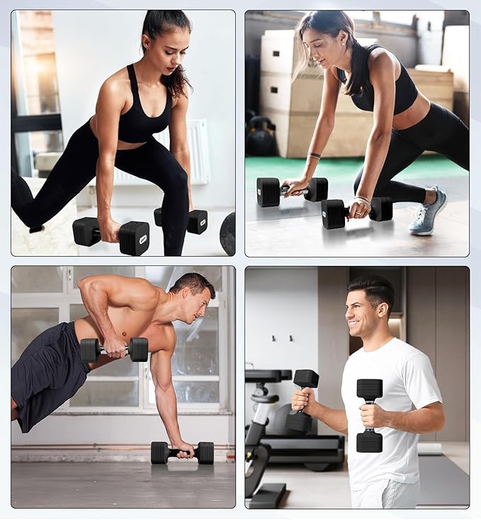 15LB 20LB 50LB Adjustable Dumbbell Set Free Weights Dumbbells Set for Women Men Hand Weights Sets Adjust Dumbbell Weight Sets for Home Gym Exercise Workout Strength Training Equipments