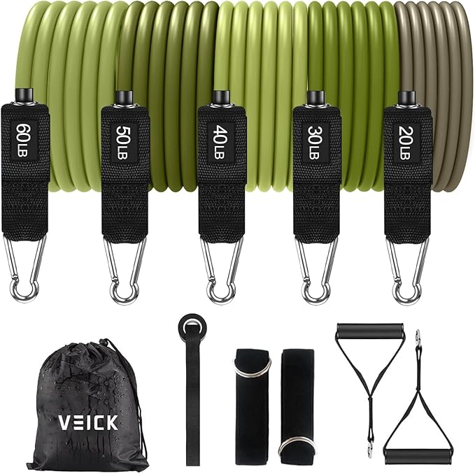 VEICK Resistance Bands, Exercise Bands, Workout Bands, Resistance Bands for Working Out with Handles for Men and Women, Exercising Bands for Fitness Weights Work Out at Home