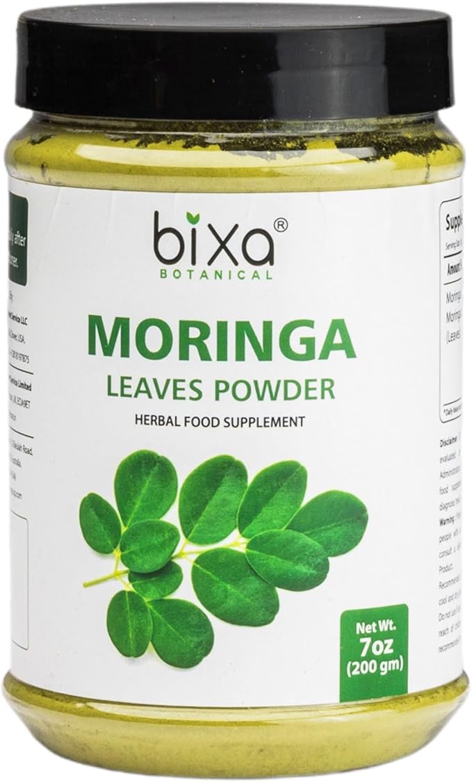 bixa BOTANICAL Moringa Powder (Organic Moringa Oleifera - 100% Pure Moringa Leaf/Drum Stick Shigru) | Perfect for Drinks, Tea,Smoothies & Recipes - 7Oz