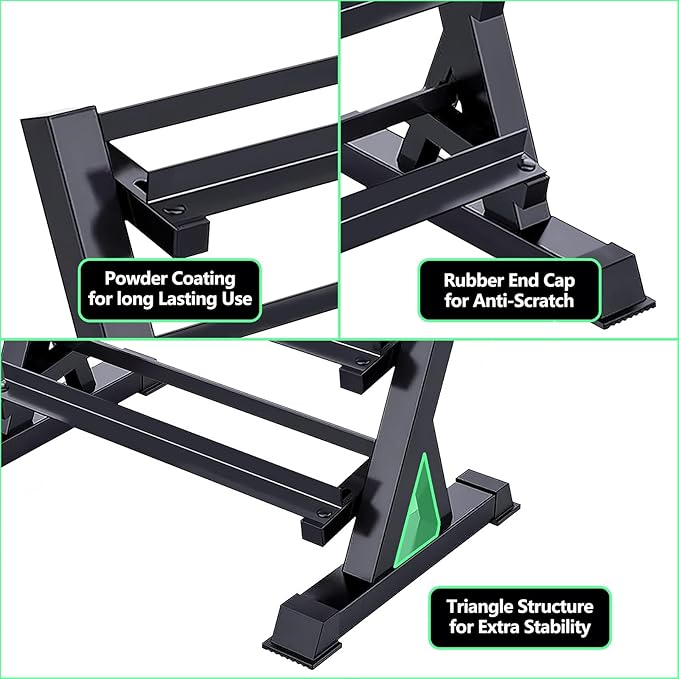 550LB 450LB 350LB Dumbbell Set with Rack Rubber Hex Weights for Home Gym Durable Construction Convenient Storage Space Saving Design Complete Weight Set Barbell Coated for Exercise Training