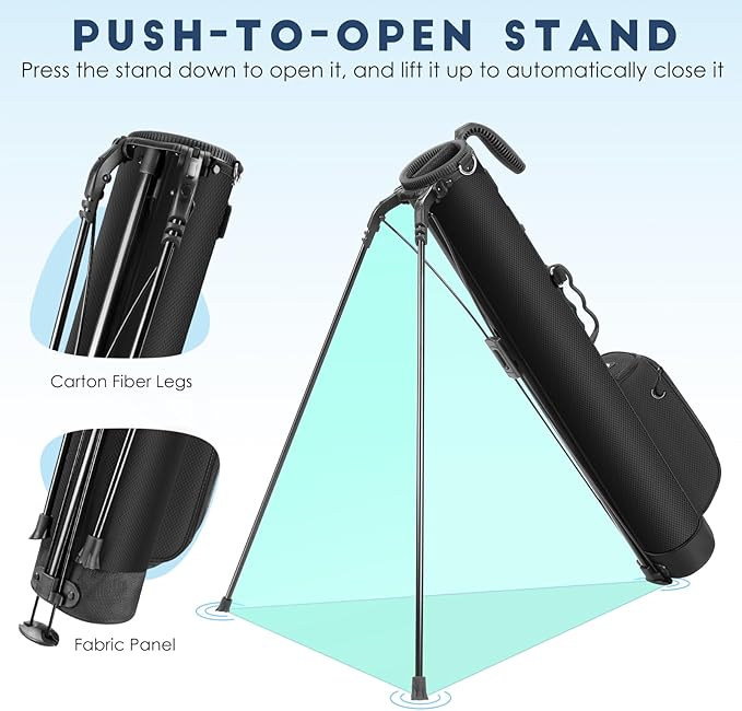Findway Golf Stand Bag, Par 3 Golf Bag Pitch n Putt Small Golf Bag with Ball Holder and Cooler Bag, Lightweight Golf Carry Bag for Men Women