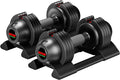 Adjustable Dumbbell,22LBS 44LBS 52LBS Dumbbell Set with Tray for Fitness, Fast Adjust Weight by Turning Anti-Slip Handle, Safety with 8 Lock Slots, Suitable for Men and Women