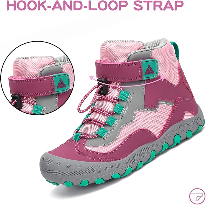 Mishansha Kids Water Resistant Hiking Boots, Boys Girls Anti Collision Anti-Skid Athletic Outdoor Adventure Trekking Shoes