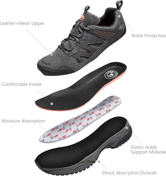 CAMELSPORTS Hiking Shoes Men Lightweight Non-Slip Breathable Sneakers Low Top Walking Shoes for Outdoor Trailing Trekking Walking Climbing