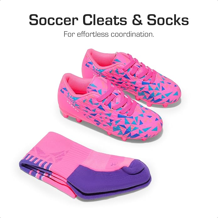 DREAM PAIRS Boys Girls Soccer Cleats Youth Firm Groud Athletic Outdoor Trainning Football Shoes for Little/Big Kid