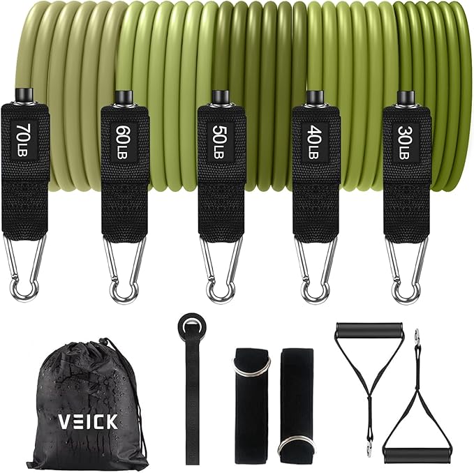 VEICK Resistance Bands, Exercise Bands, Workout Bands, Resistance Bands for Working Out with Handles for Men and Women, Exercising Bands for Fitness Weights Work Out at Home