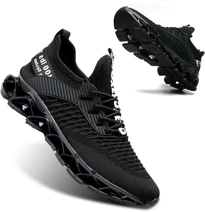 Vooncosir Men's Fashion Sneakers Breathable Mesh Running Shoes Blade Non Slip Soft Sole Casual Athletic Walking Shoes