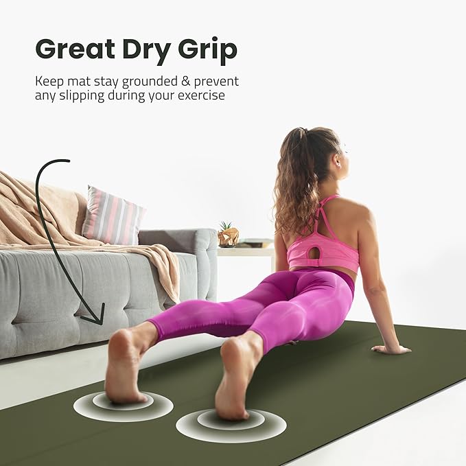Extra Wide Yoga Mat for Men Women (72"L x 36"W) Non Slip Fitness & Exercise Mat with Alignment Marks for Yoga, Pilates, Floor Workouts