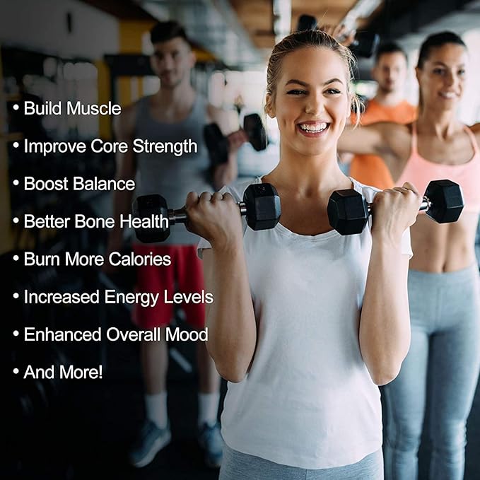 RITFIT 300/350/450/650/180/200/210 LB Rubber Hex Dumbbells Set with Optional Dumbbell Rack, Multi Weight Set to Choose, Ideal for Home Gym and Fitness