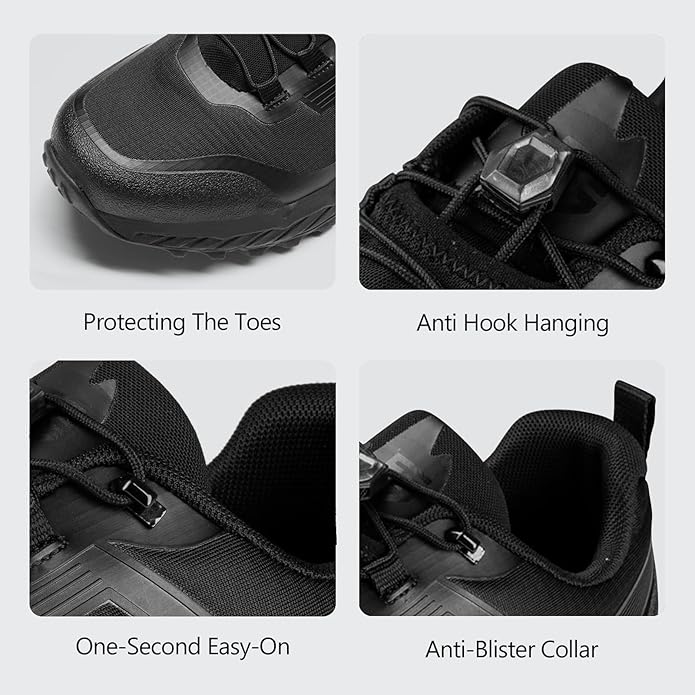 FREE SOLDIER Men's Trail Running Hiking Tactical Shoes - Breathable Lightweight Non-Slip Outdoor Sneakers for Walking Gym Backpacking Athletic Shoes
