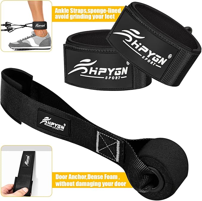 HPYGN Resistance Bands, Heavy Exercise Bands with Handles, Fitness Bands for Working Out, Workout Bands for Men, Weight Bands Set for Muscle Training, Strength, Slim, Yoga, Home Gym Equipment