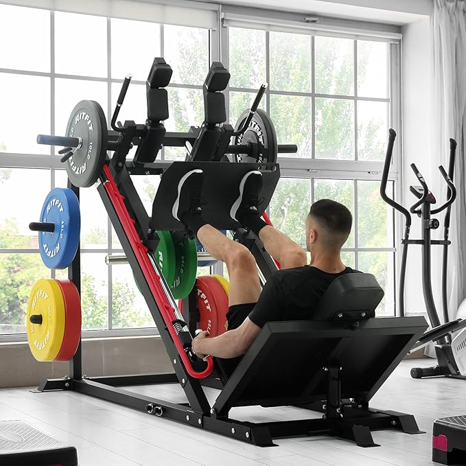 RitFit Gazelle Pro 3 in 1 Leg Press and Hack Squat Machine - High-Tensile Steel Leg Press Machine, 2000 lbs Capacity, Adjustable Angles, Hack Squat Machine with Weight Storage
