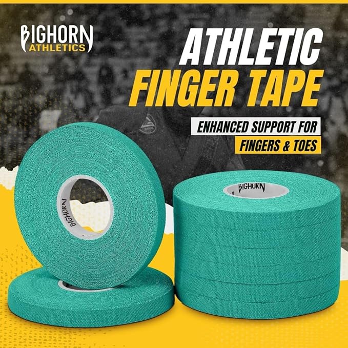 Bighorn Athletics Jiu Jitsu Finger Tape | Residue-Free Athletic Finger Tape for Sports & Injuries: Rock Climbing, Volleyball, Football, Basketball, Hands & Toes | 0.3-Inch x 45-feet, 8-Rolls, Green