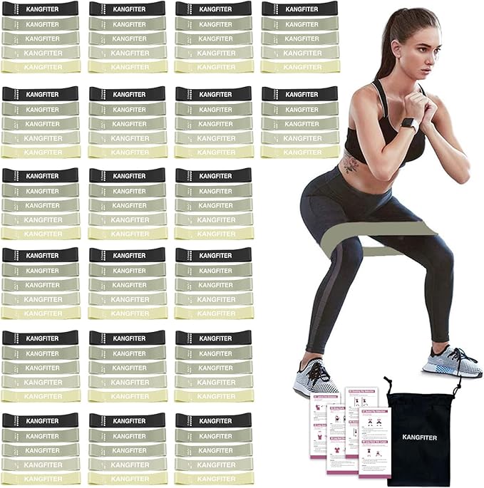 100 PCS Bulk Resistance Bands, Loop Exercise Bands Set for Gym Members Sports Class Students Gift, 5 Pieces Each Set with Storage Bag, Fitness Bands for Outdoor Home Gym Yoga Pilates