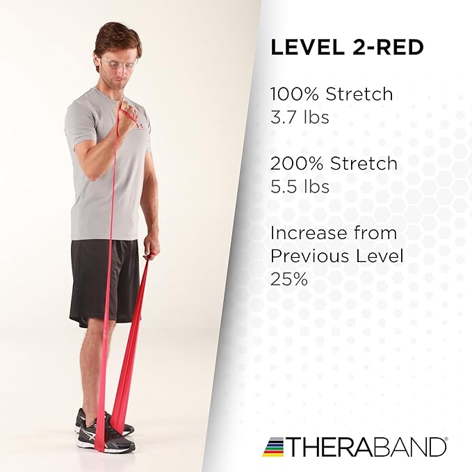 THERABAND Resistance Bands, 50 Yard Roll Professional Latex Elastic Fitness Band For Upper & Lower Body & Core Exercise, Physical Therapy, Pilates, Yoga, Stretching, Home Workouts, & Rehab
