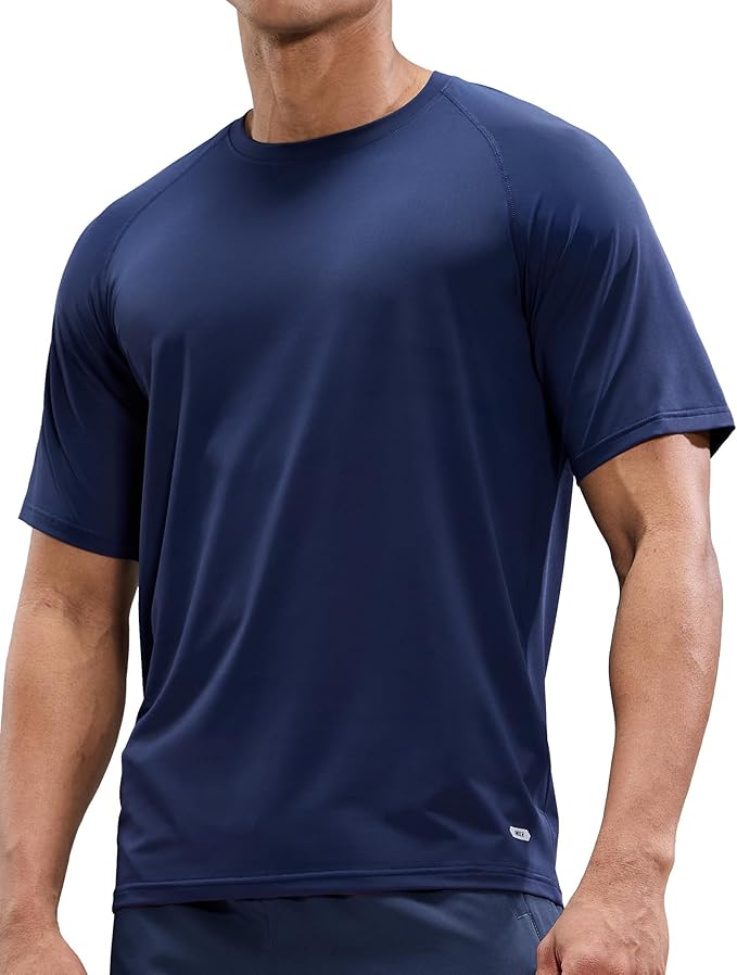 MIER Men's Dry Fit Workout T-Shirts Athletic Running Tee Short Sleeve Crew Neck Gym Tops, Polyester, Moisture Wicking