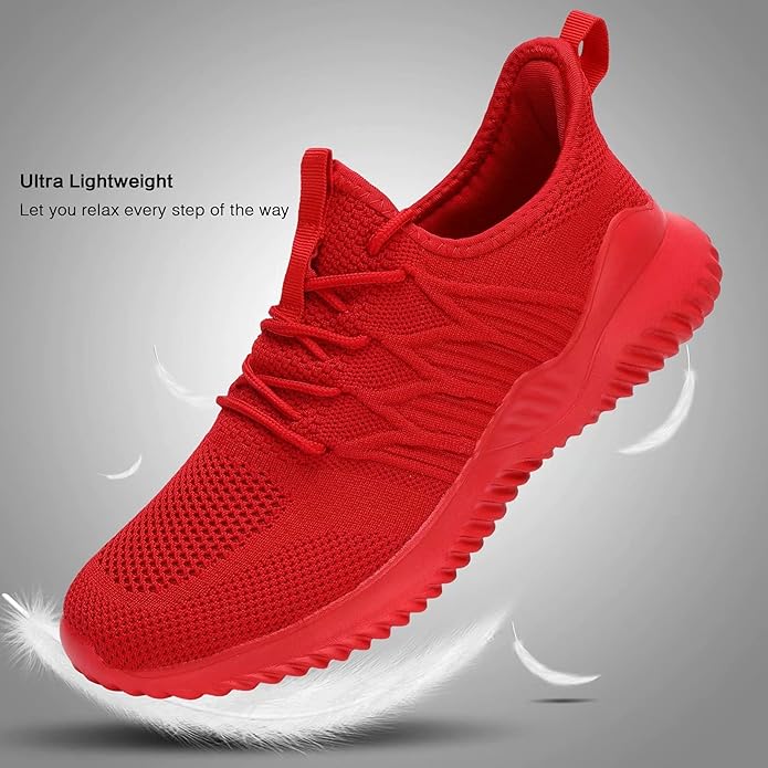 Mens Slip On Running Shoes Athletic Walking Trainers Lightweight Breathable Mesh Tennis Sneakers