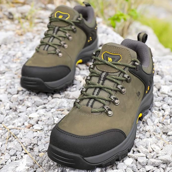 CAMEL CROWN Hiking Shoes Men Trekking Shoe Low Top Outdoor Walking Waterproof Leather Trail Sneakers
