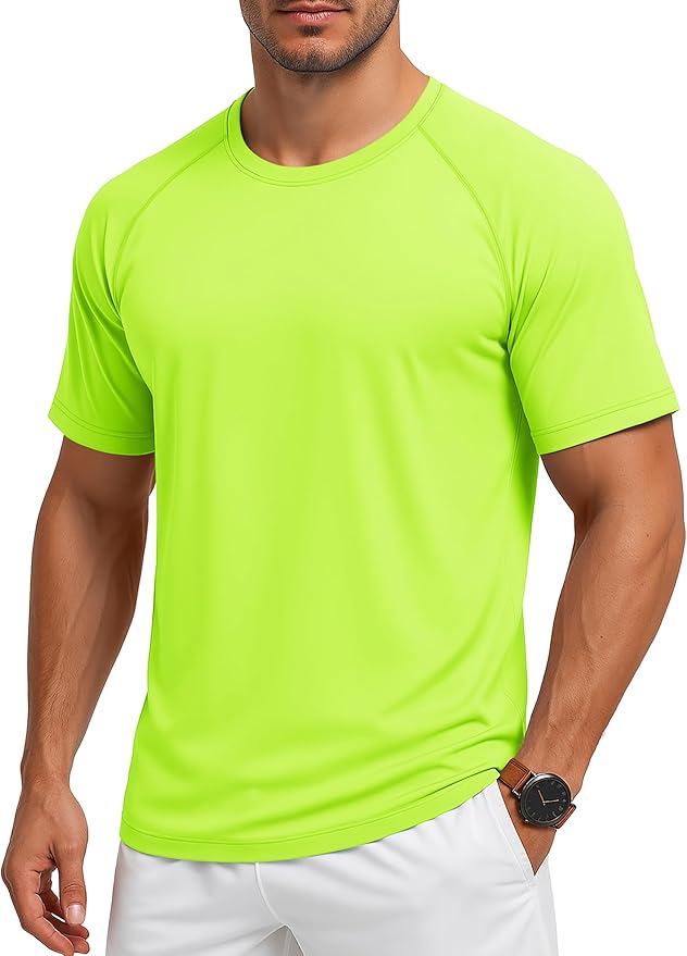 MAGCOMSEN Men's Short Sleeve UPF 50+ Sun Protection Shirts Quick Dry Athletic T-Shirt Hiking Running Swimming Rash Guard